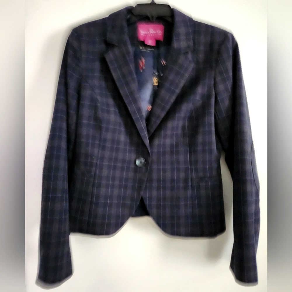 Purple plaid blazer